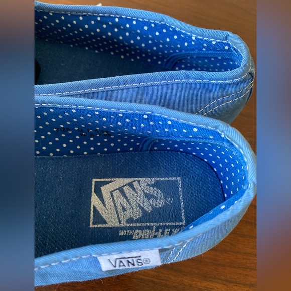 Very Cute Vans, says Sample on tag, blue sneakers size 7 polka dot interior - Picture 4 of 7